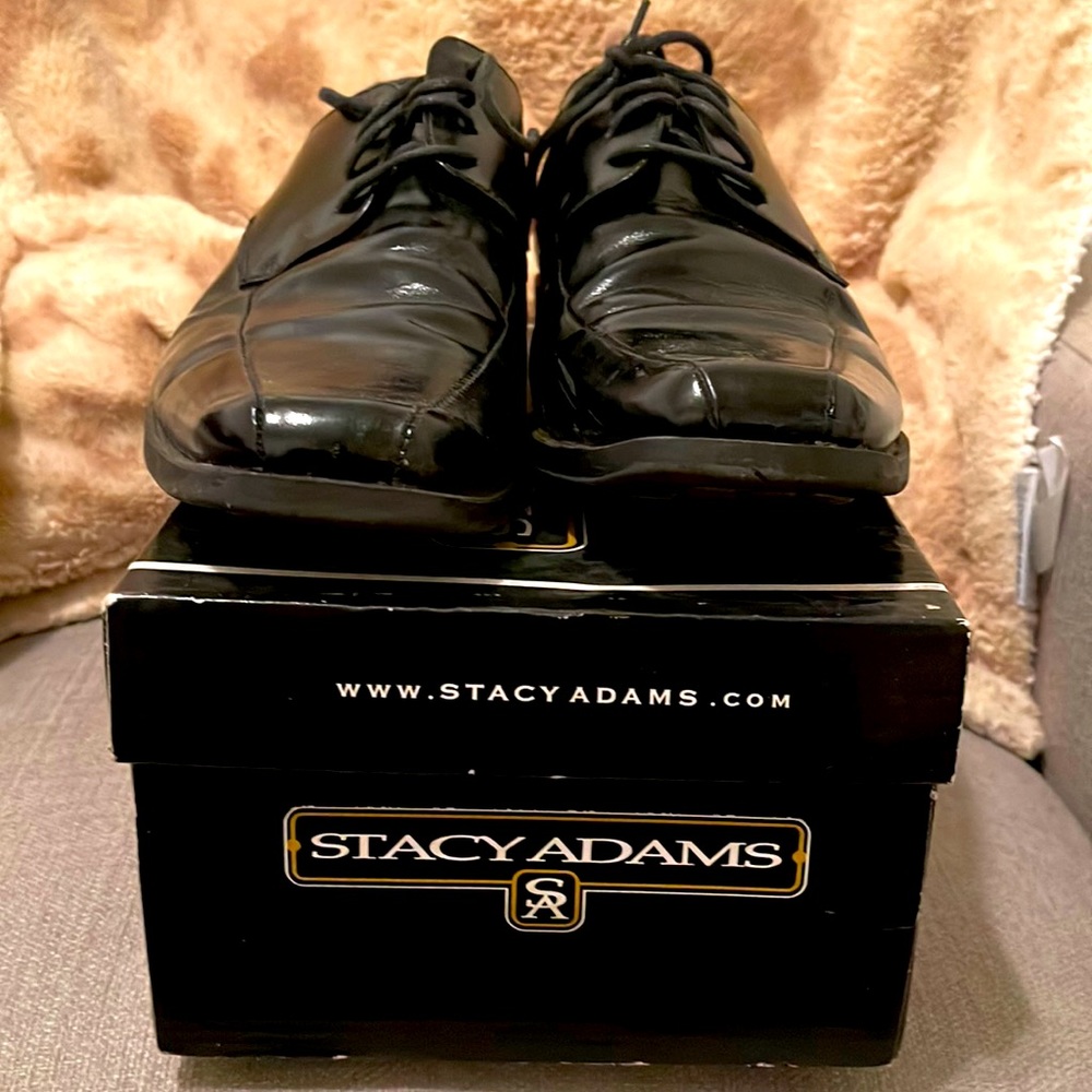 Pair of black leather Stacy Adams shoes